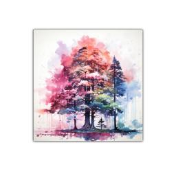 Árboles en explosión de color vibrante y delicado