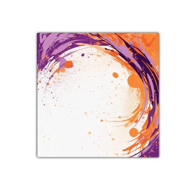 Cuadro decorativo con diseño abstracto en tonos naranja y púrpura