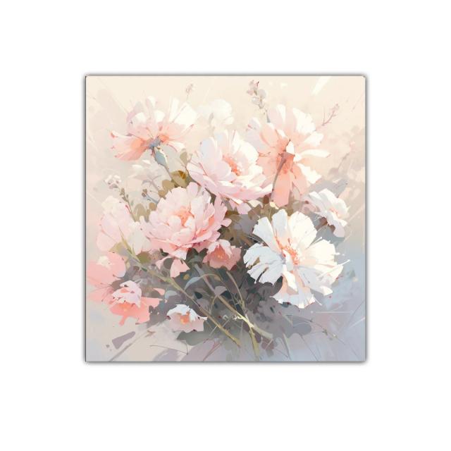 Cuadro decorativo con flores en tonos suaves y delicados